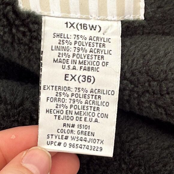 Vintage 90s White Stag Fall Leaf Landscape Hooded Fleece Jacket Coat Sz 1X - Picture 2 of 9